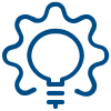 icon of a gear with a lightbulb